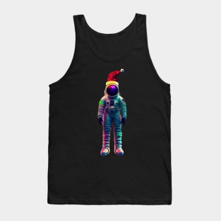 Astronaut With Christmas Hat Tank Top